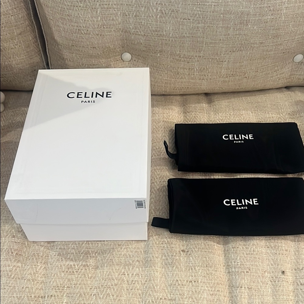 Celine Paris white shoe box with Black Dust Bags